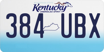 KY license plate 384UBX