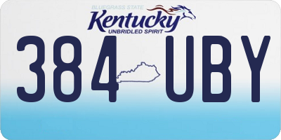 KY license plate 384UBY