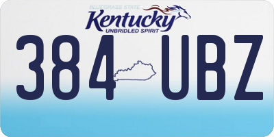 KY license plate 384UBZ