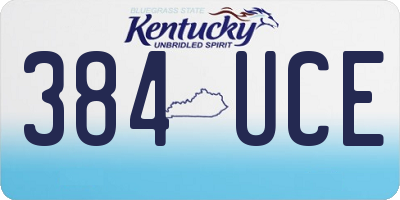KY license plate 384UCE