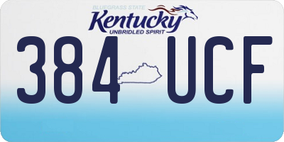 KY license plate 384UCF