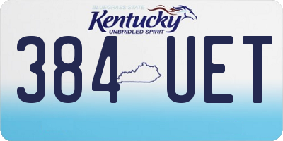 KY license plate 384UET