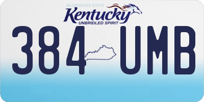 KY license plate 384UMB
