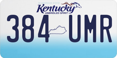 KY license plate 384UMR