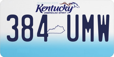 KY license plate 384UMW