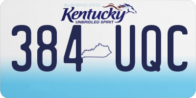 KY license plate 384UQC