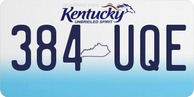 KY license plate 384UQE