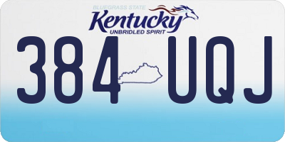 KY license plate 384UQJ