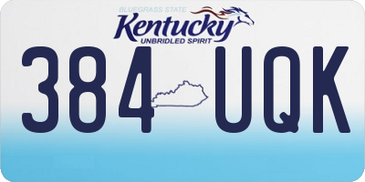 KY license plate 384UQK