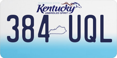KY license plate 384UQL