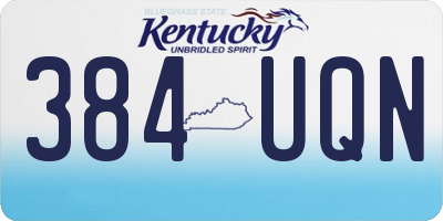 KY license plate 384UQN