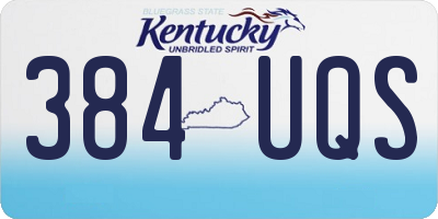 KY license plate 384UQS