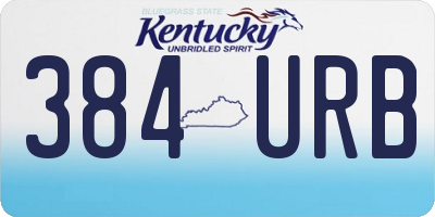 KY license plate 384URB