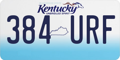 KY license plate 384URF