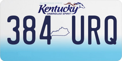 KY license plate 384URQ