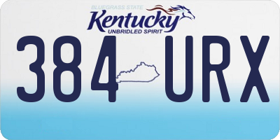 KY license plate 384URX