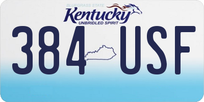 KY license plate 384USF
