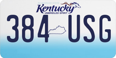 KY license plate 384USG