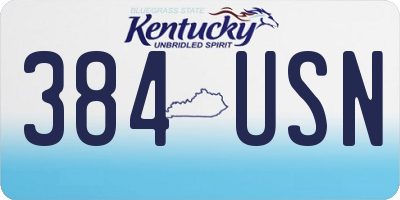 KY license plate 384USN
