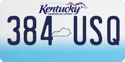 KY license plate 384USQ