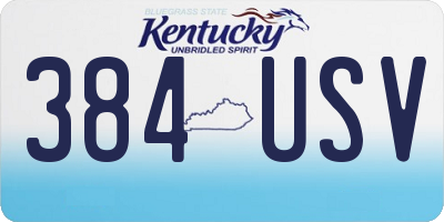 KY license plate 384USV