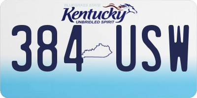 KY license plate 384USW