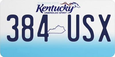 KY license plate 384USX