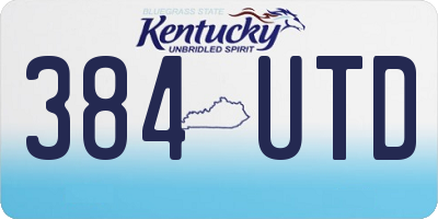 KY license plate 384UTD