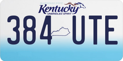 KY license plate 384UTE