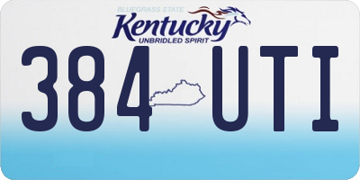 KY license plate 384UTI