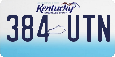 KY license plate 384UTN