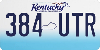 KY license plate 384UTR