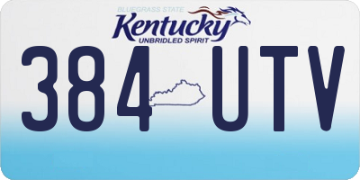 KY license plate 384UTV