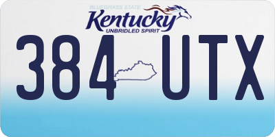 KY license plate 384UTX