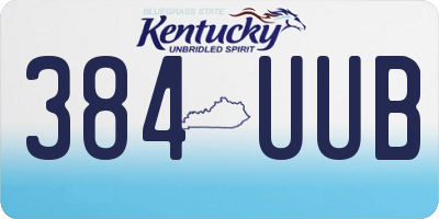 KY license plate 384UUB