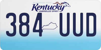 KY license plate 384UUD