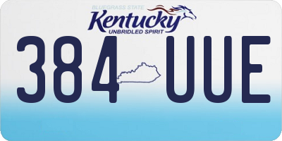 KY license plate 384UUE