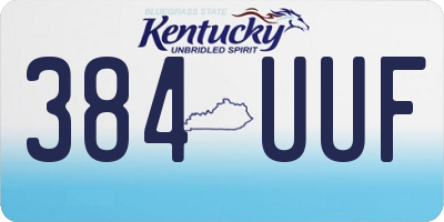 KY license plate 384UUF
