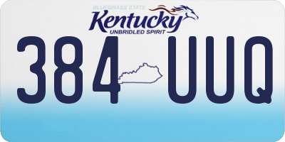 KY license plate 384UUQ