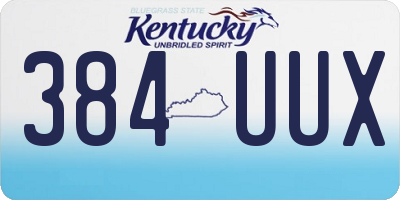 KY license plate 384UUX