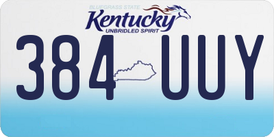 KY license plate 384UUY