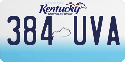 KY license plate 384UVA