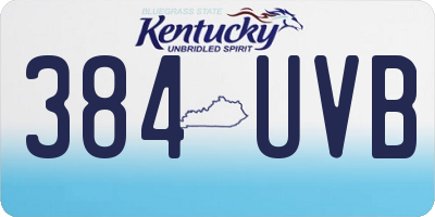 KY license plate 384UVB