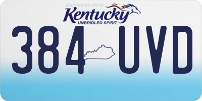 KY license plate 384UVD