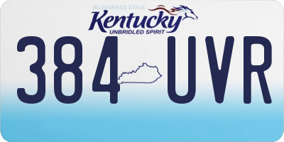 KY license plate 384UVR