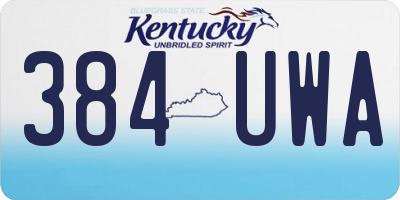 KY license plate 384UWA