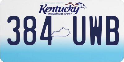 KY license plate 384UWB