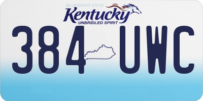 KY license plate 384UWC