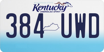 KY license plate 384UWD
