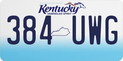 KY license plate 384UWG